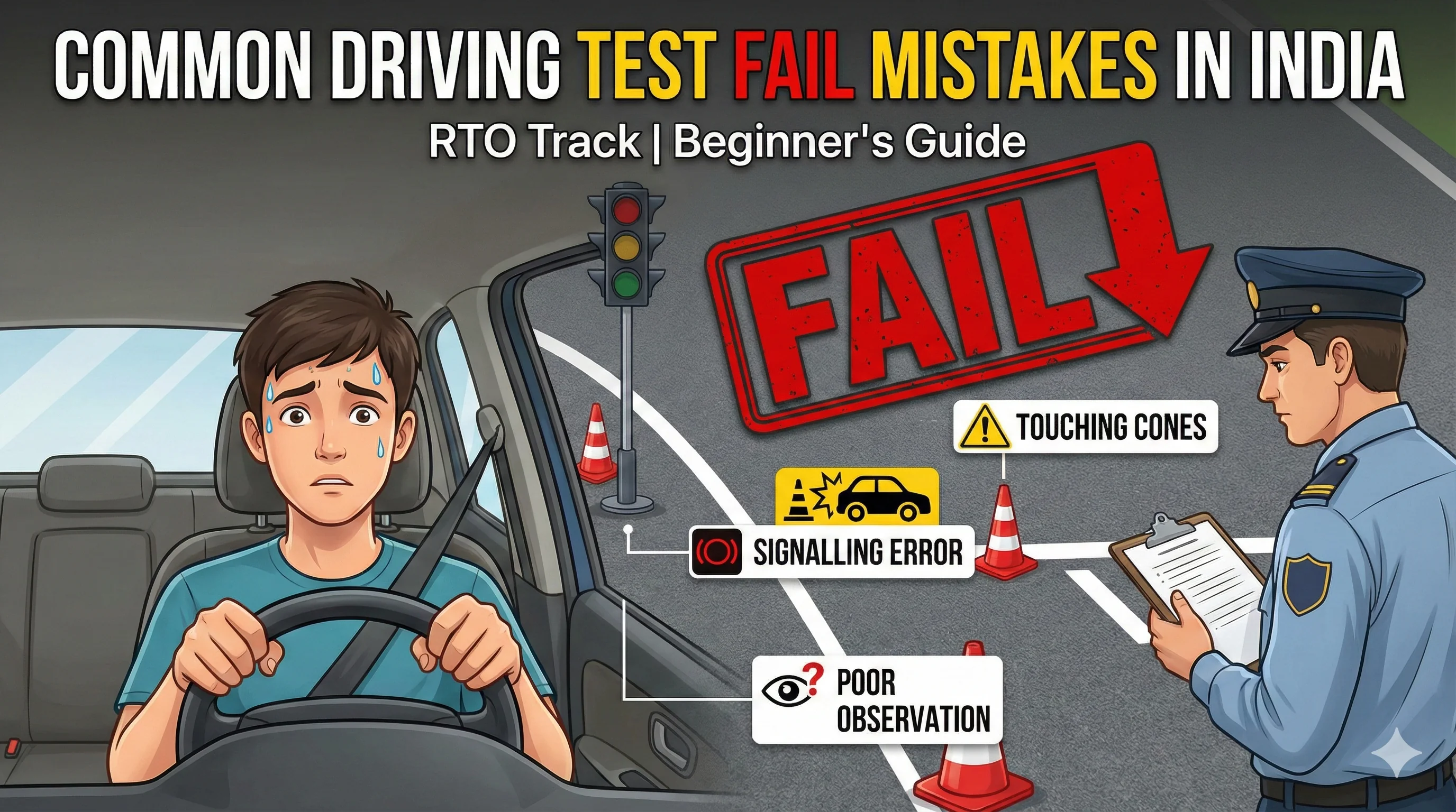 Why People Fail Driving Licence Test - Common Mistakes & Reasons (India)